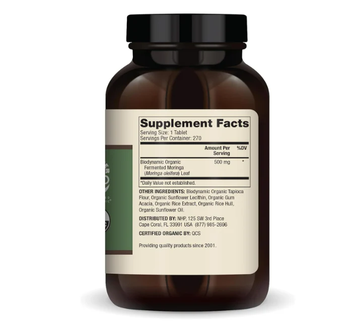Dr. Mercola - biodinámico fermentend de moringa, 270 tabletas - Image 2