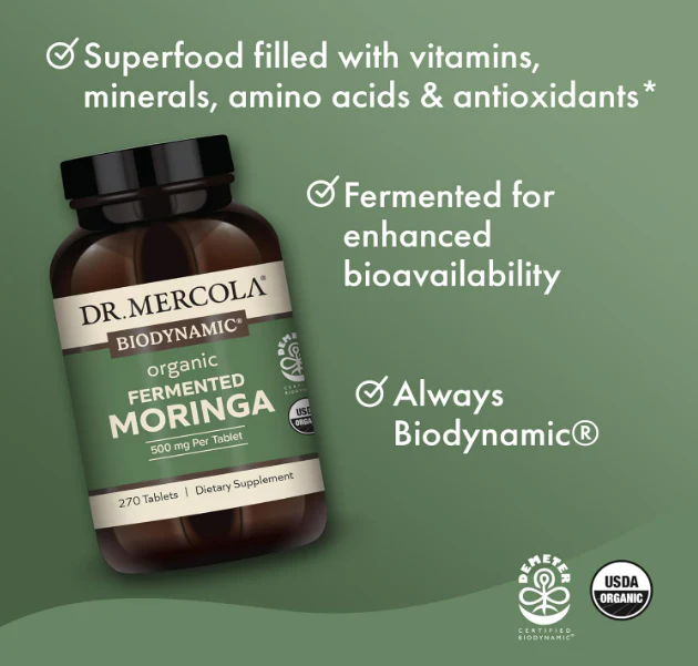 Dr. Mercola - biodinámico fermentend de moringa, 270 tabletas - Image 3