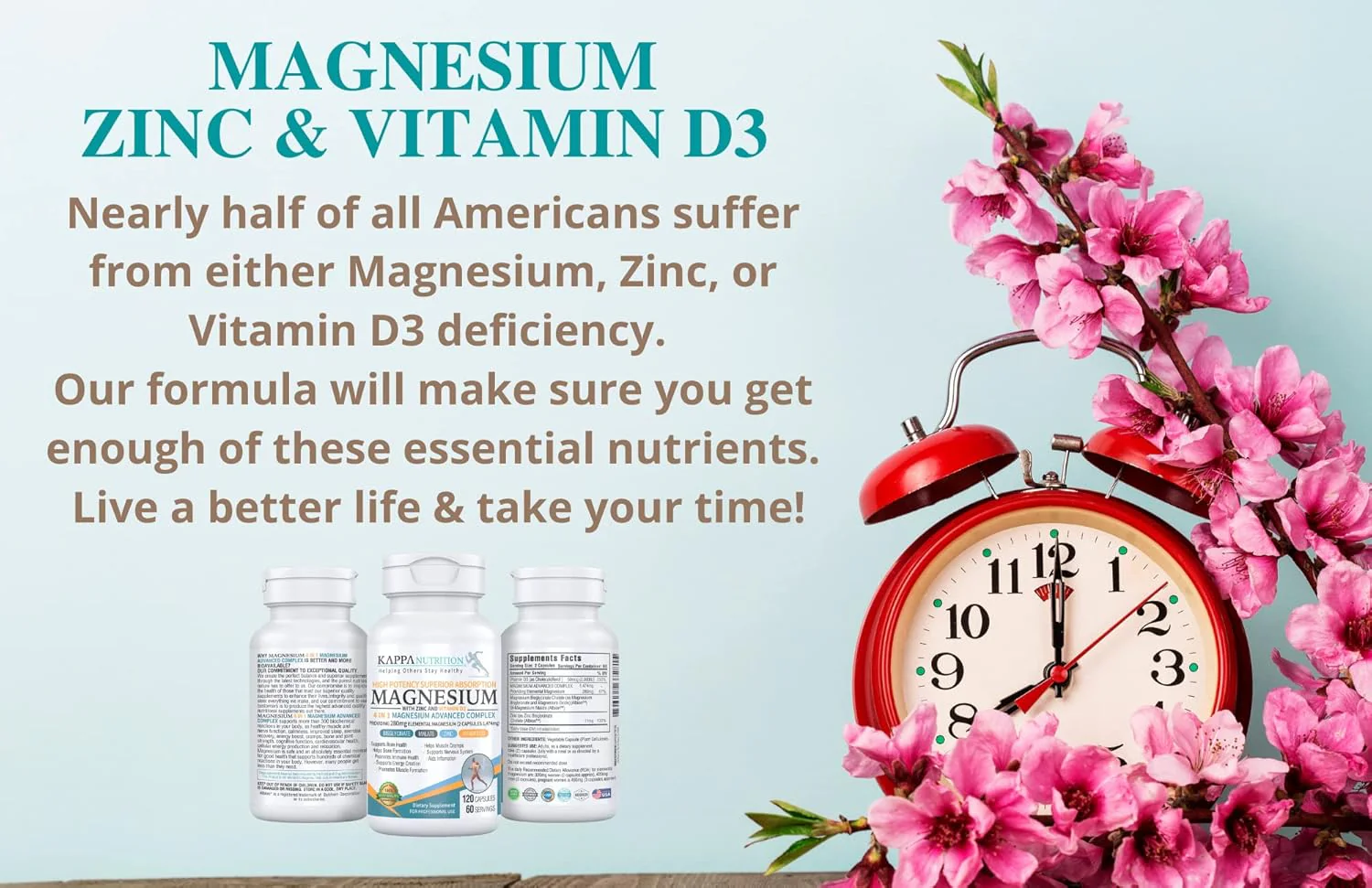 Kappa Nutrition Magnesio Advanced Complex  glicinato, bisglicinato, malato, zinc, vitamina D3 - 120 Cápsulas - Image 3