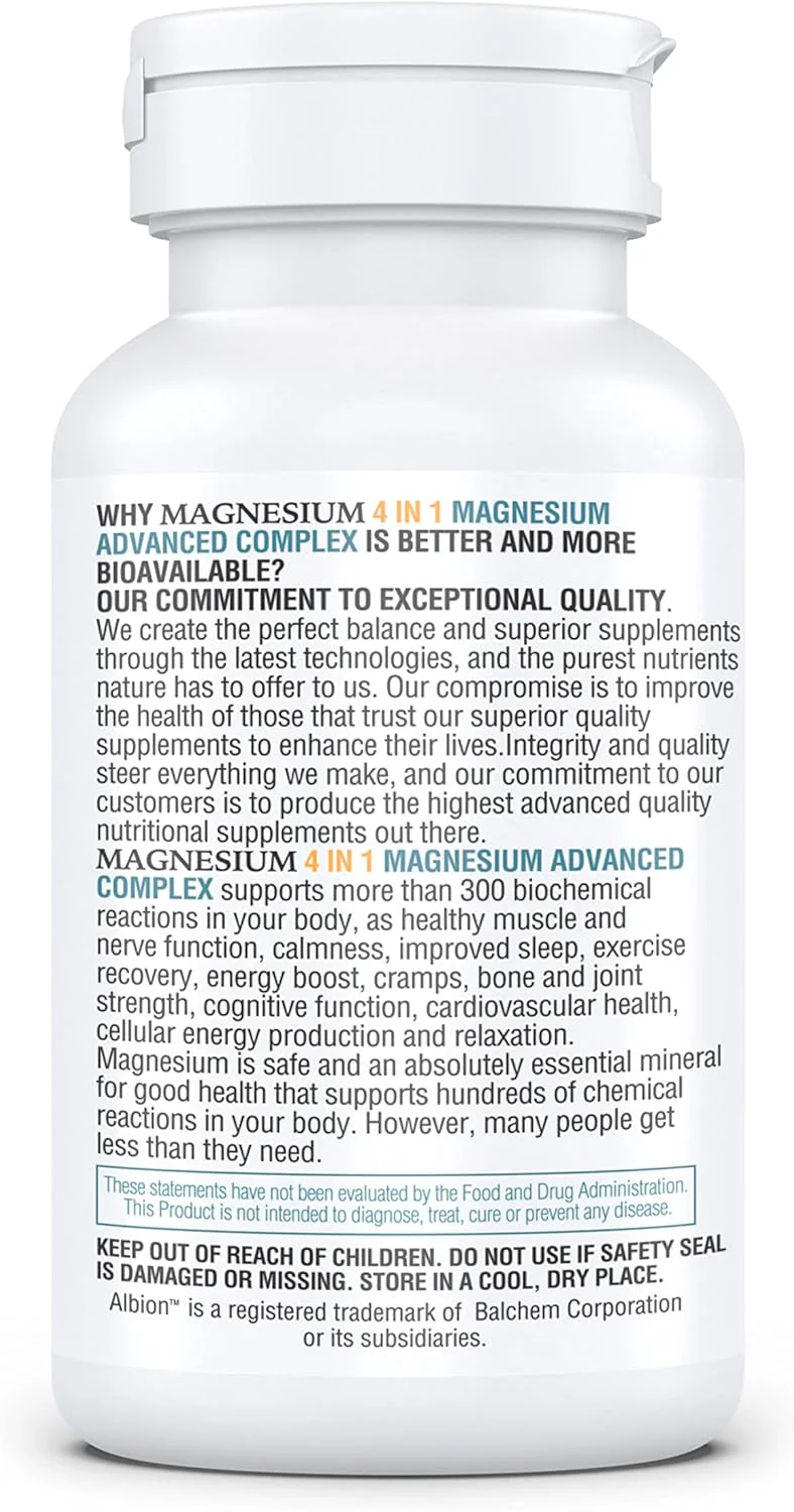 Kappa Nutrition Magnesio Advanced Complex  glicinato, bisglicinato, malato, zinc, vitamina D3 - 120 Cápsulas - Image 5