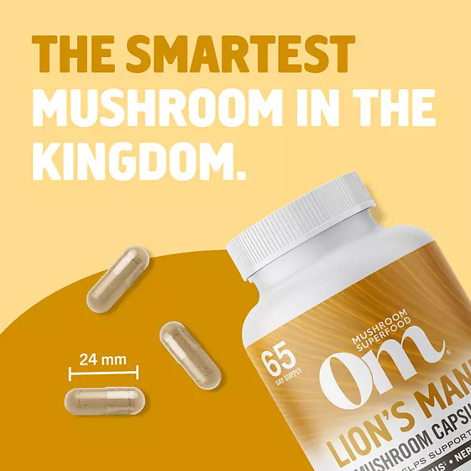 Om Lions Mane Mushroom  Capsules 2,000mg  195 cápsulas - Image 3